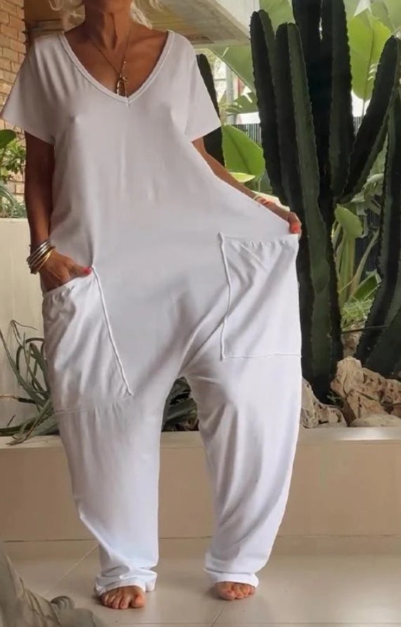 European And American Solid Color And V-neck