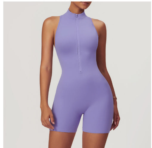 Fitness Yoga Jumpsuit With Zipper