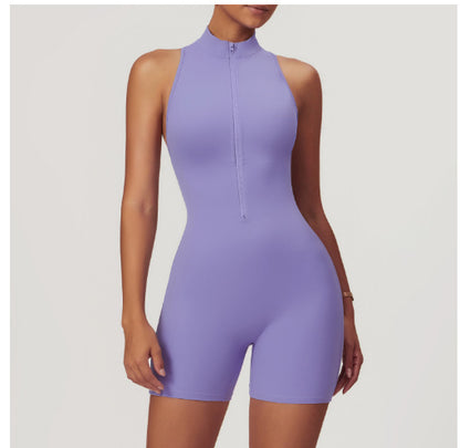 Fitness Yoga Jumpsuit With Zipper