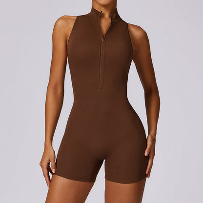 Fitness Yoga Jumpsuit With Zipper